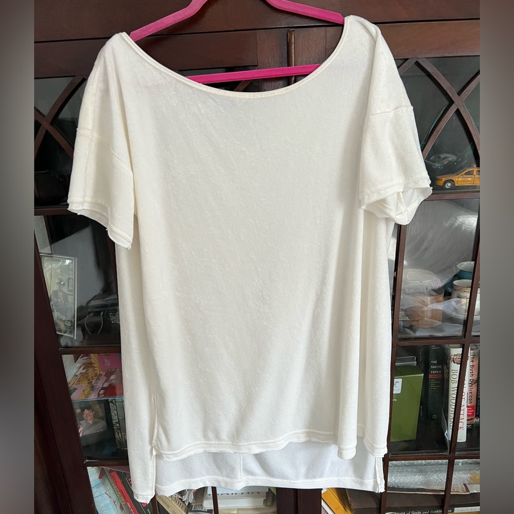 We The Free Cream Short Sleeve Scoop Neck Tee